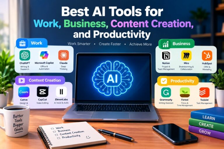 Best AI Tools for Work, Business, Content Creation, and Productivity