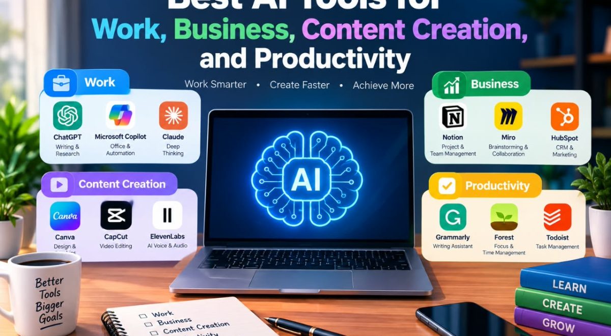 Best AI Tools for Work, Business, Content Creation, and Productivity